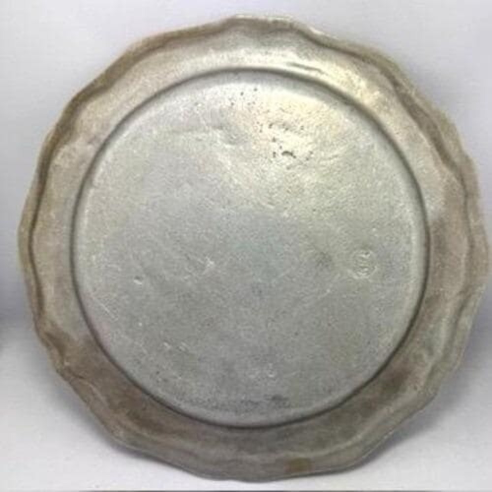 Vintage Pewter Charger Plate Diamond Phillips Old Place Rest Grosse Pointe RWP * - Picture 2 of 5